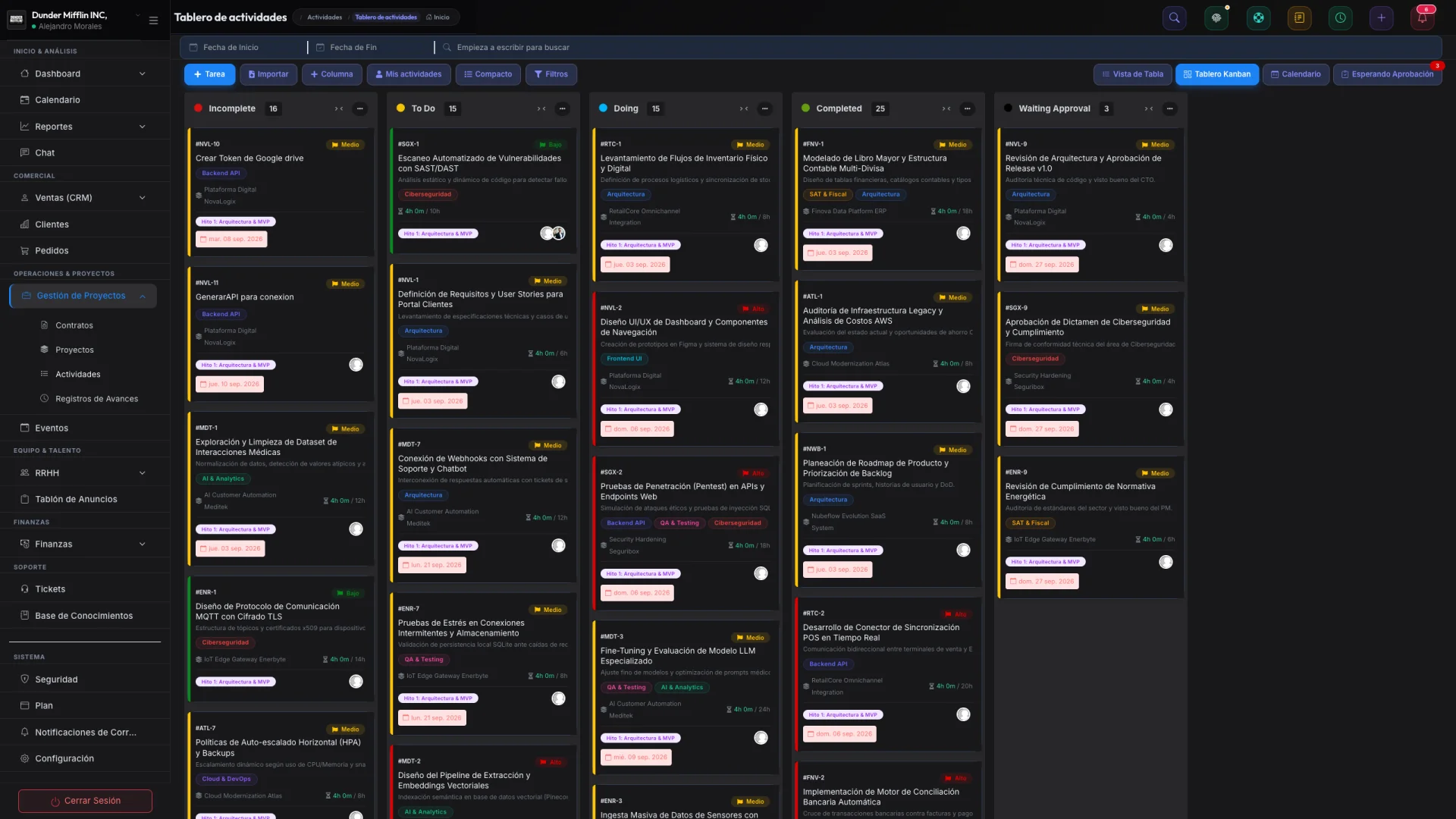 Espacio de Trabajo & Kanban de Tareas